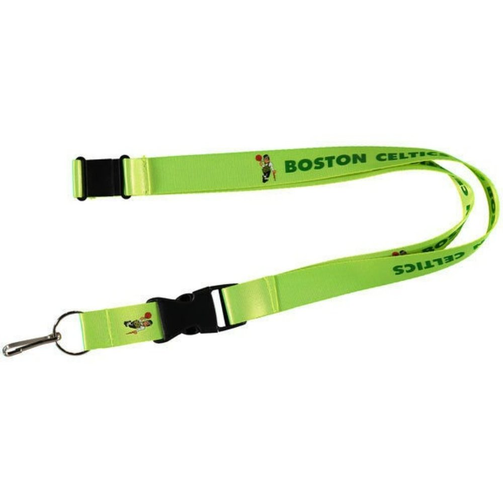 BOSTON CELTICS LANYARD PREMIUM 2 SIDED FULL LIME GREEN COLOR NBA LICENSED NEW